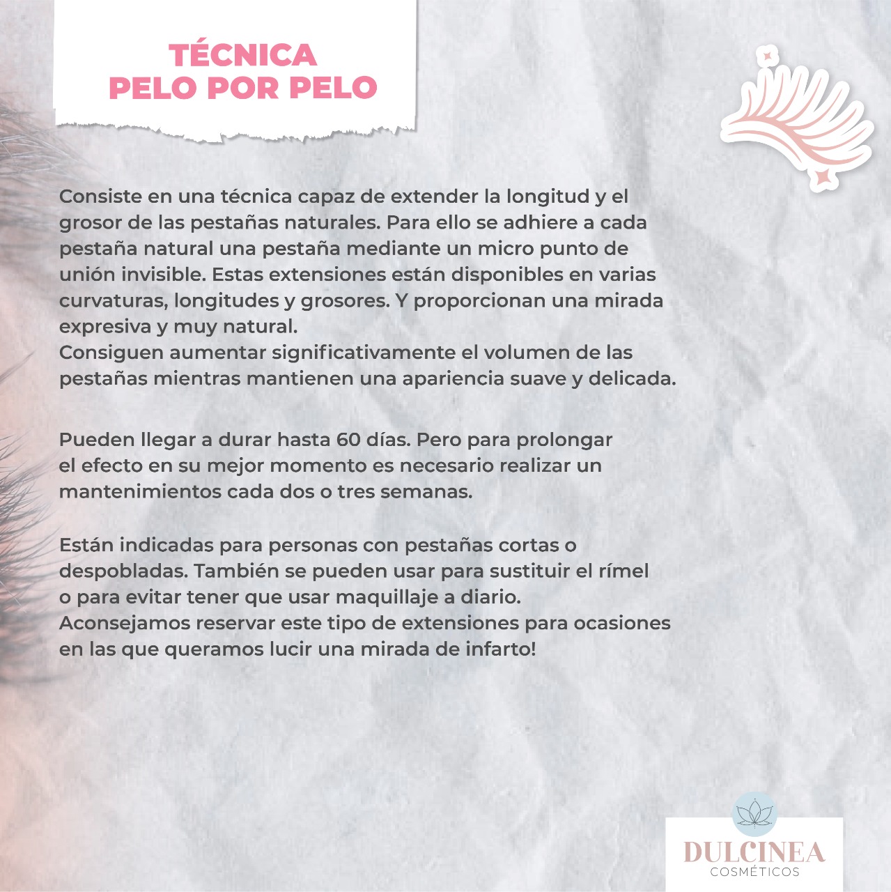 Extension de pestañas. Técnica pelo por pelo