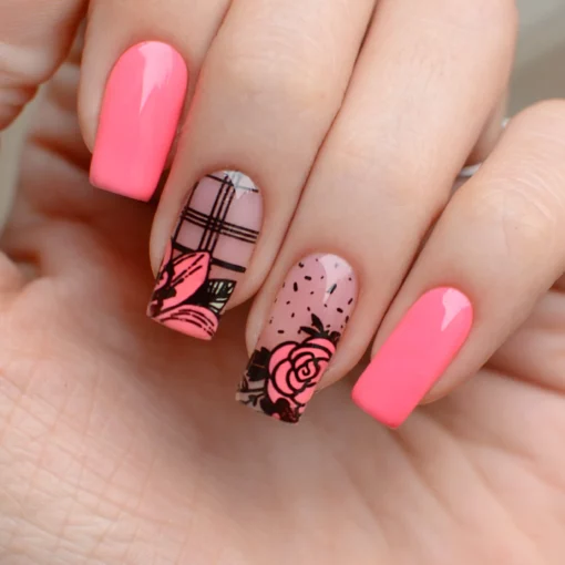 esmalte para stamping pink mask negro