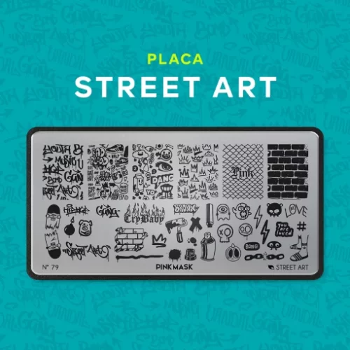 placa de stamping street art 79 pink mask