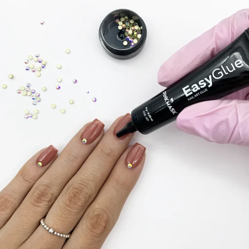 easy glue clear pink mask