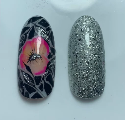 gel paint power silver pink mask