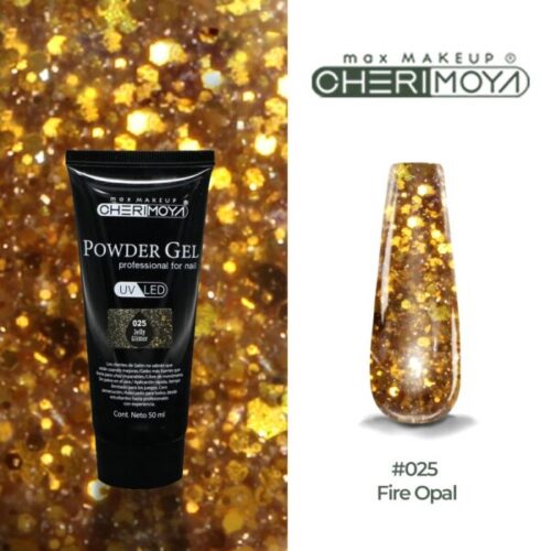 powder gel cherimoya 25 glitter dorado