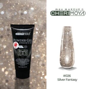 powder gel cherimoya 26 glitter plateado
