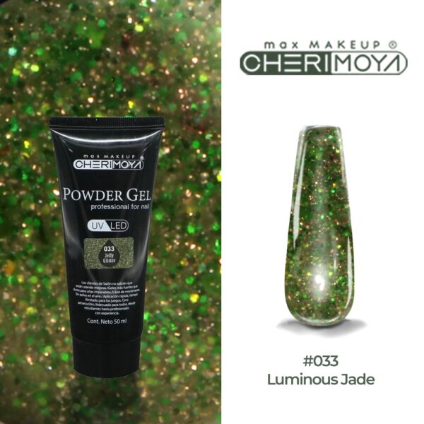 powder gel cherimoya 33 glitter verde