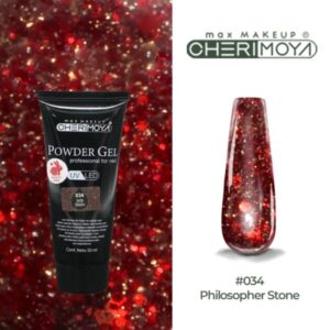 powder gel cherimoya 34 glitter rojo