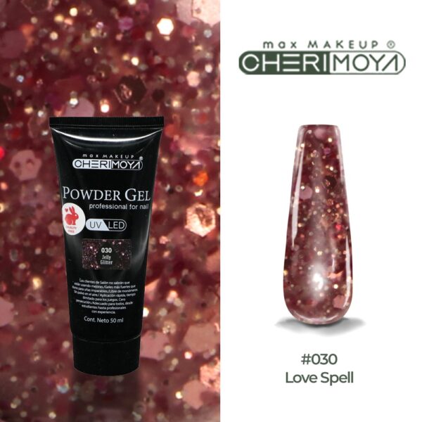 powder gel cherimoya 30 glitter rojo