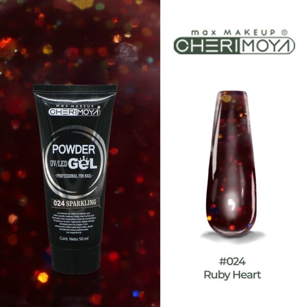 powder gel cherimoya 24 glitter bordo