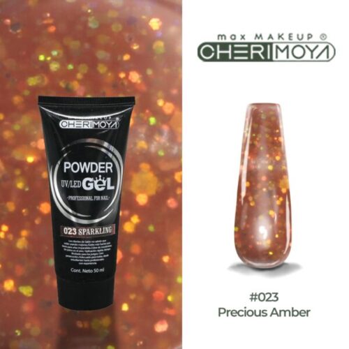 powder gel cherimoya 23 glitter naranja