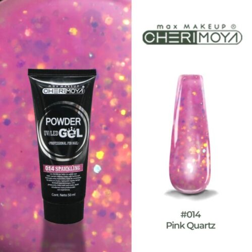 powder gel cherimoya 14 glitter rosa