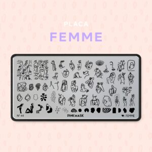 placa de stamping femme 44 pink mask