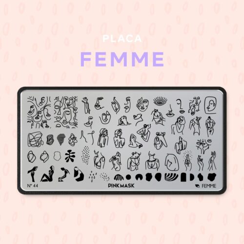 placa de stamping femme 44 pink mask