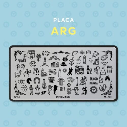 placa de stamping argentina 53 pink mask
