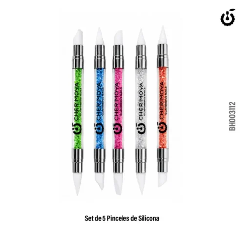 Pincel silicona doble punta decoracion x5pcs cherimoy