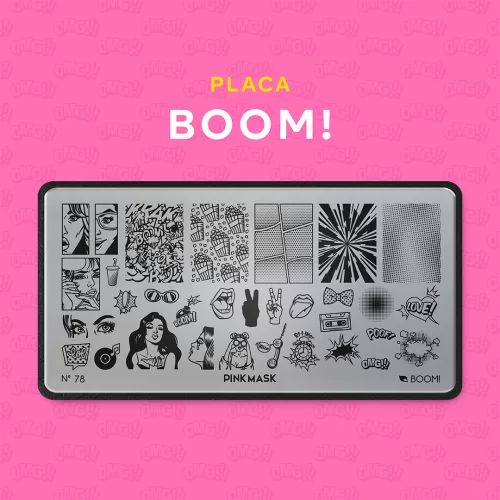 placa de stamping boom 78 pink mask