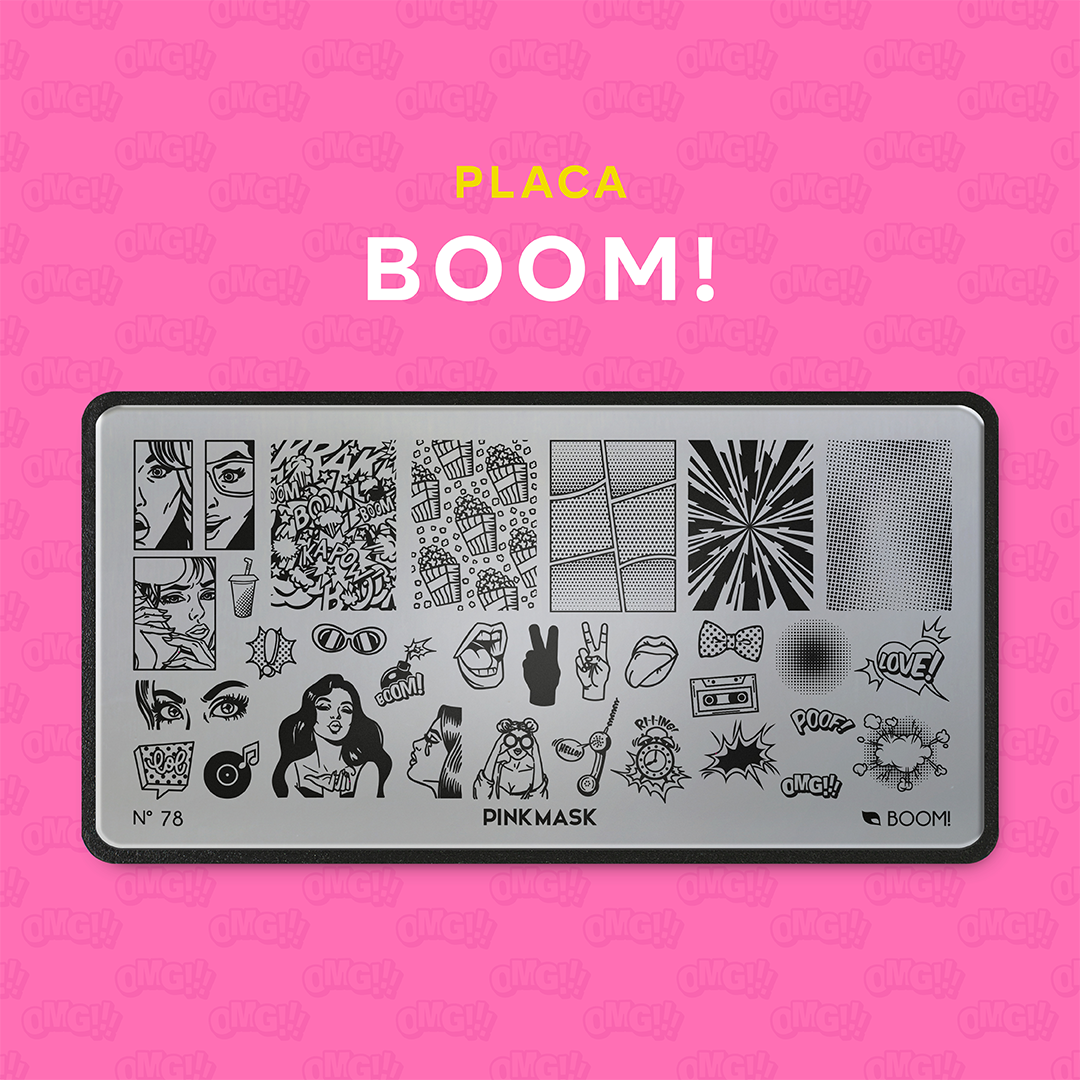 placa de stamping boom 78 pink mask