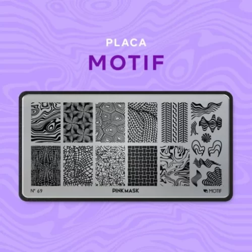 placa de stamping motif 69 pink mask
