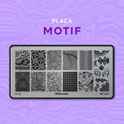 placa de stamping motif 69 pink mask