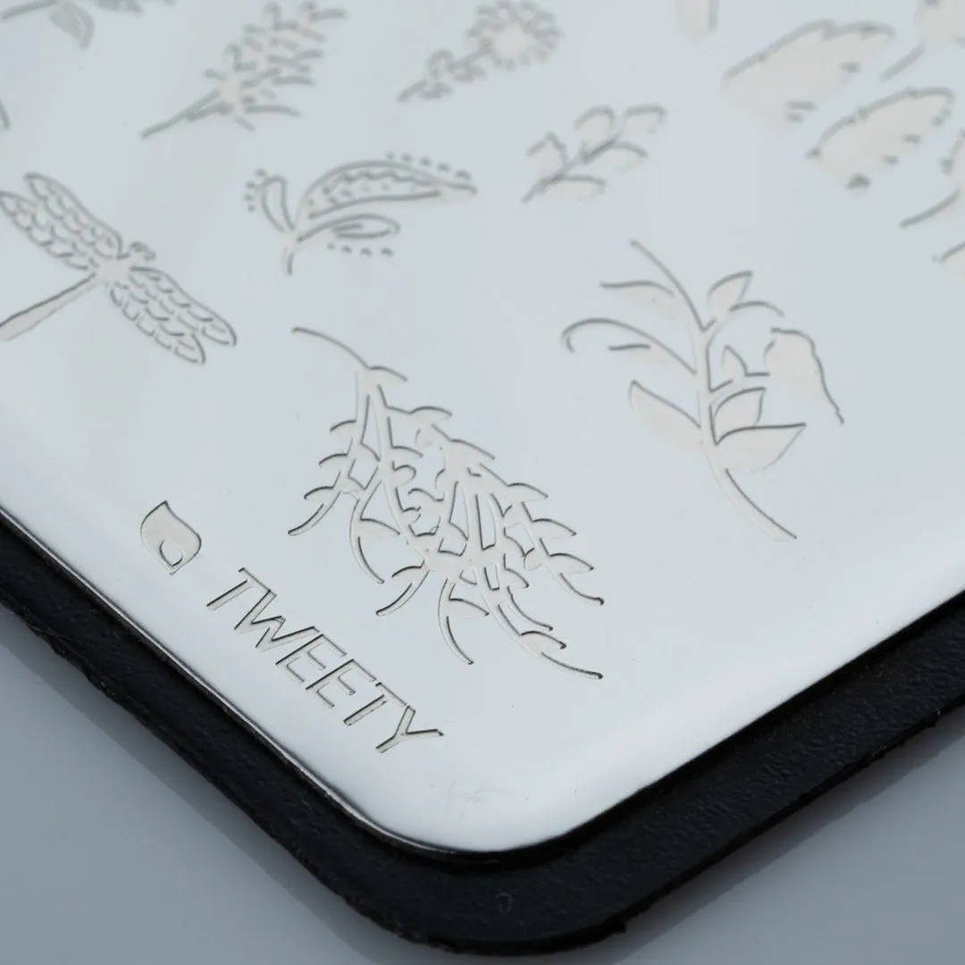placa de stamping tweety 73 pink mask