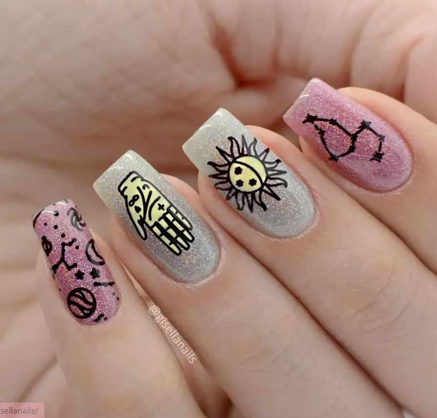 placa de stamping zodiac 62 pink mask