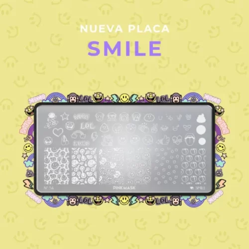 placa de stamping smile 56 pink mask