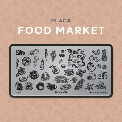placa de stamping food market 84 pink mask