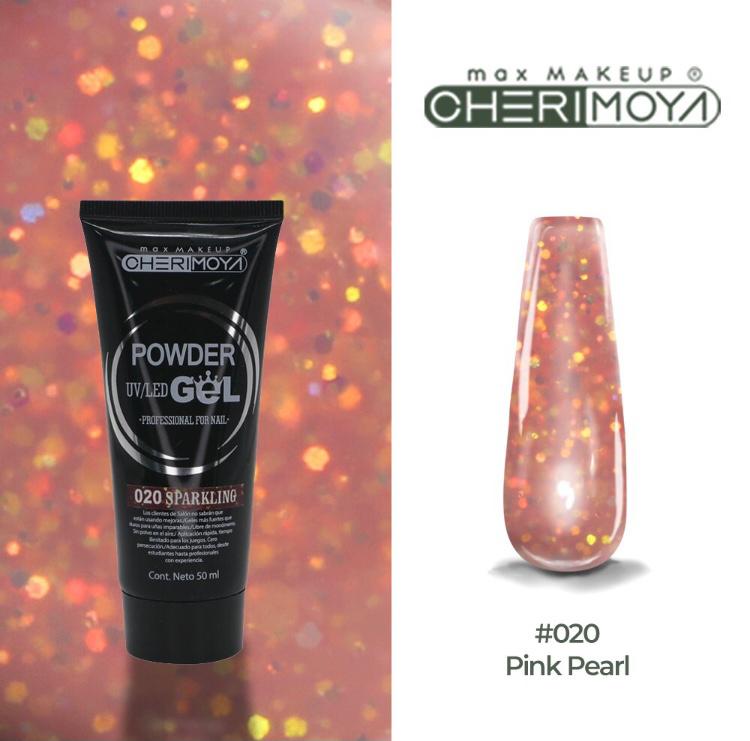 powder gel cherimoya 20 glitter rosa