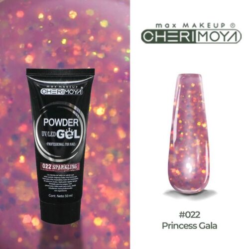 powder gel cherimoya 22 glitter rosa