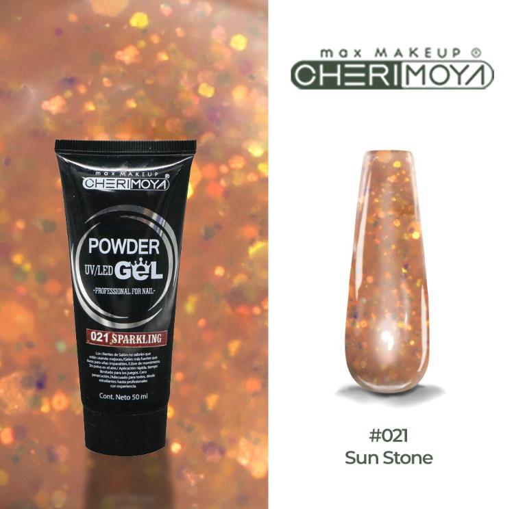 powder gel cherimoya 21 glitter naranja