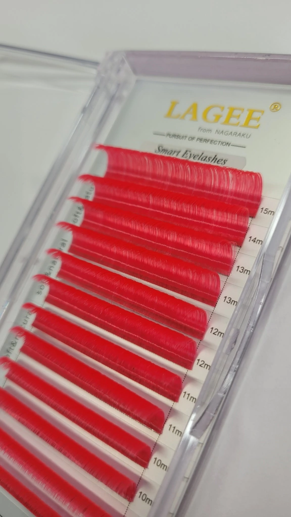 pestañas color mix 0.07d lagee rojo