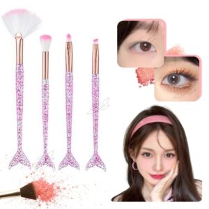set de brochas cola de sirena con glitter x4