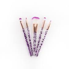 set de brochas con glitter x5
