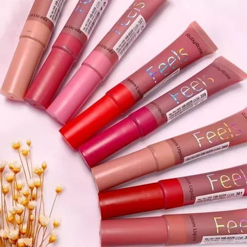 labial batom liquido feels ruby rose