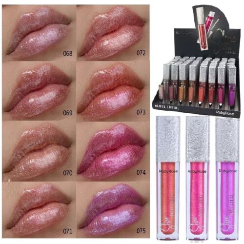 lips gloss shine glitter ruby rose