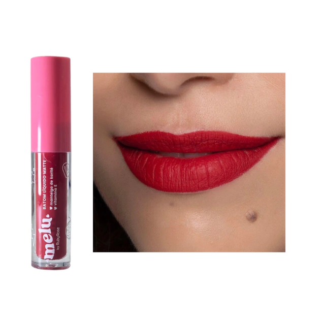 labial batom liquido matte melu ruby rose cm05