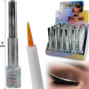 delineador glitter plateado miss betty