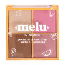 paleta de contornos rubores e iluminadores melu ruby rose