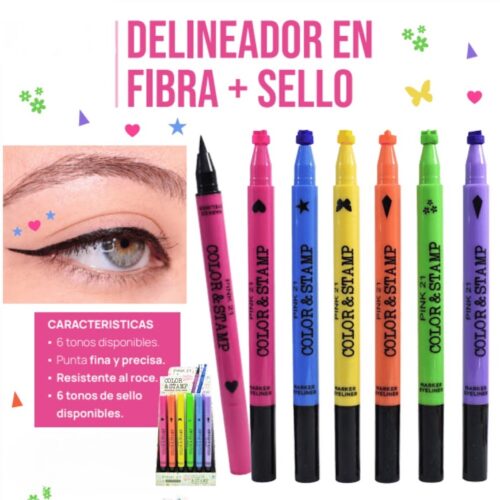 Delineador en fibra + sello PINK 21