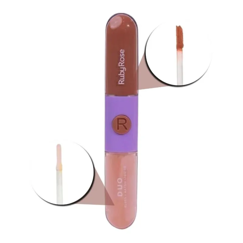 duo gloss + batom liquido mood ruby rose