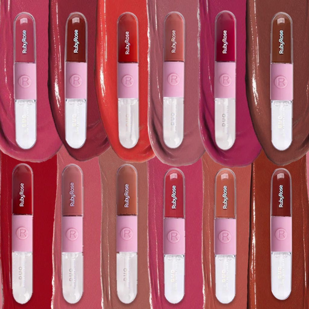 duo gloss + batom liquido mood ruby rose