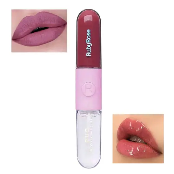 duo gloss + batom liquido mood ruby rose