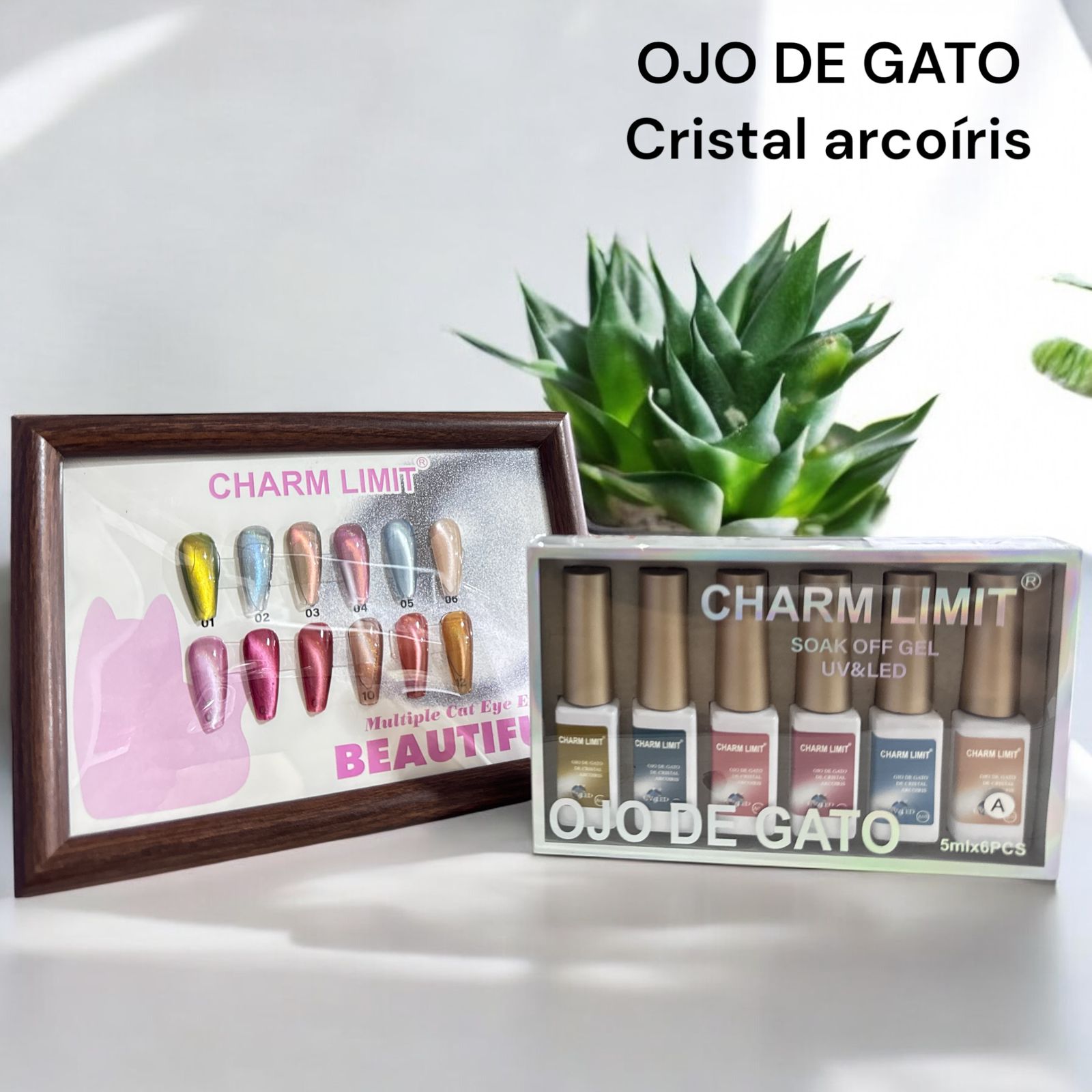 ojo de gato cristal arcoíris charm limit