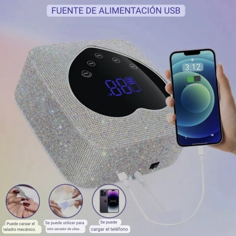 cabina con strass inalámbrica corazón cordless 72w