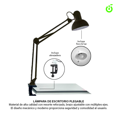 lampara articulada con foco negra coldrose