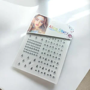 gemas strass plateado rostro