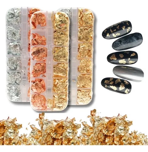 set papel oro plata broce