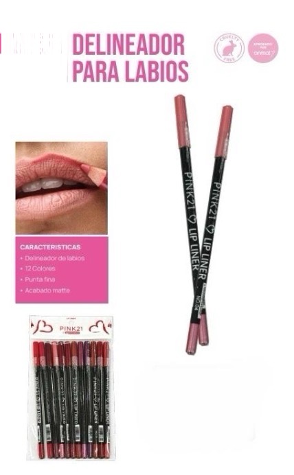 delineador de labios pink 21