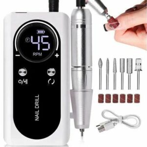 torno negro inalámbrico nail drill machine