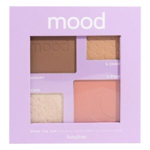 paleta de rubor contorno e iluminador over the top mood ruby rose