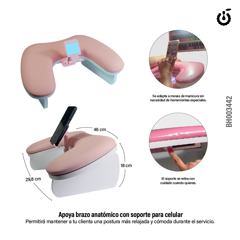 apoya brazo anatómico con soporte celular cherimoya