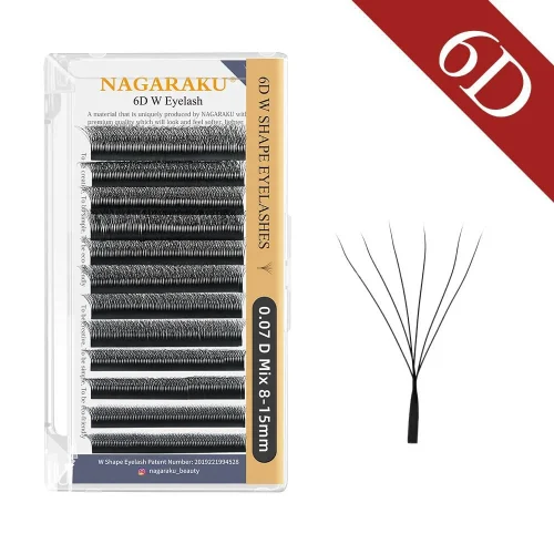 Extensión de pestañas mix 6D W SHAPE 0.07D NAGARAKU